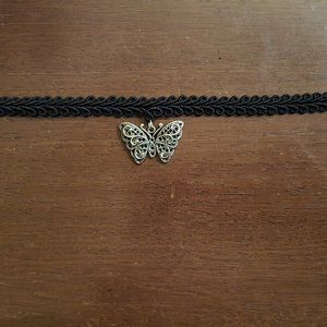 Silver Butterfly Choker - Handmade